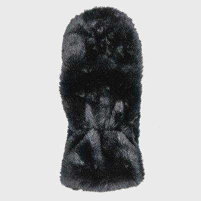 Women’s Faux Fur Mittens - Black