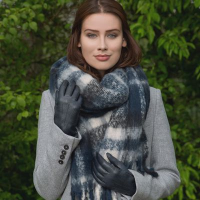 Jessica Women's Imipec Leather Gloves - Navy Jessica Women's Imipec Leather Gloves - Navy
