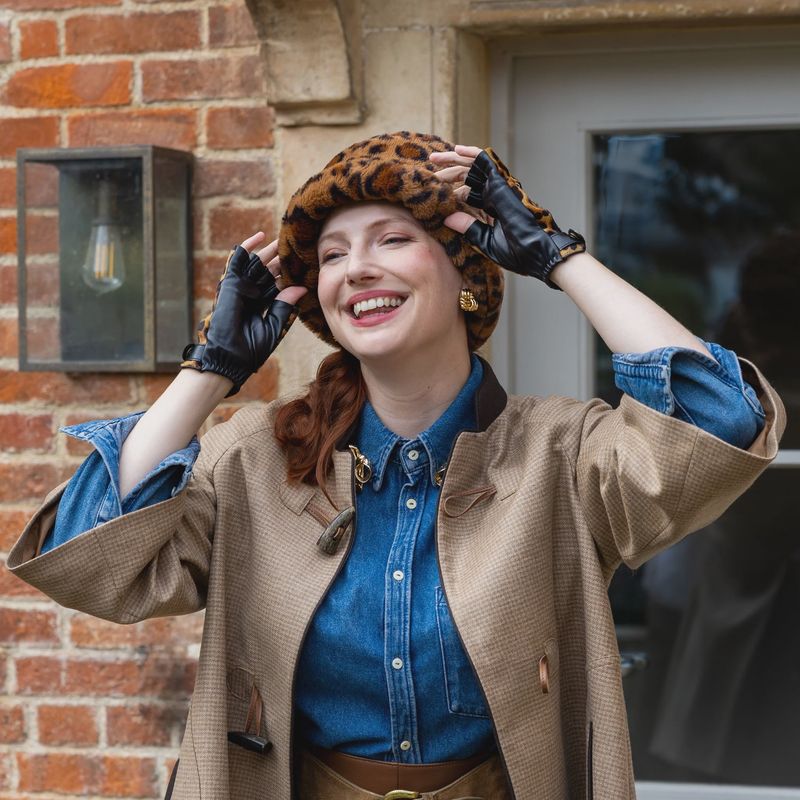 Women’s Faux Fur Bucket Hat - Tan Animal