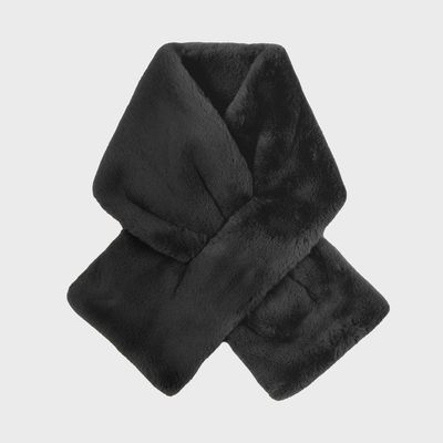 Women's Faux Fur Pull-Through Scarf - Black Women's Faux Fur Pull-Through Scarf - Black