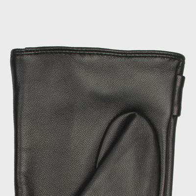 Laurie Women's Touchscreen Lined Leather Gloves with Bow - Black