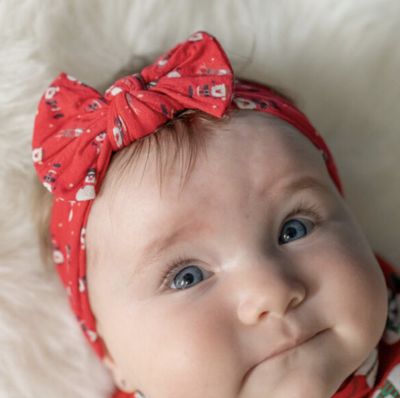 Red Snowman Turban Bow Headband