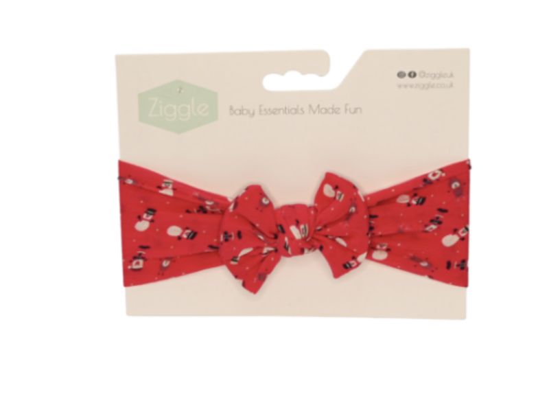 Red Snowman Turban Bow Headband