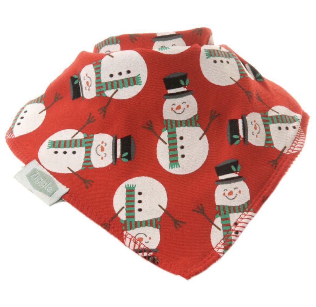Christmas Red Snowman Dribble Bib