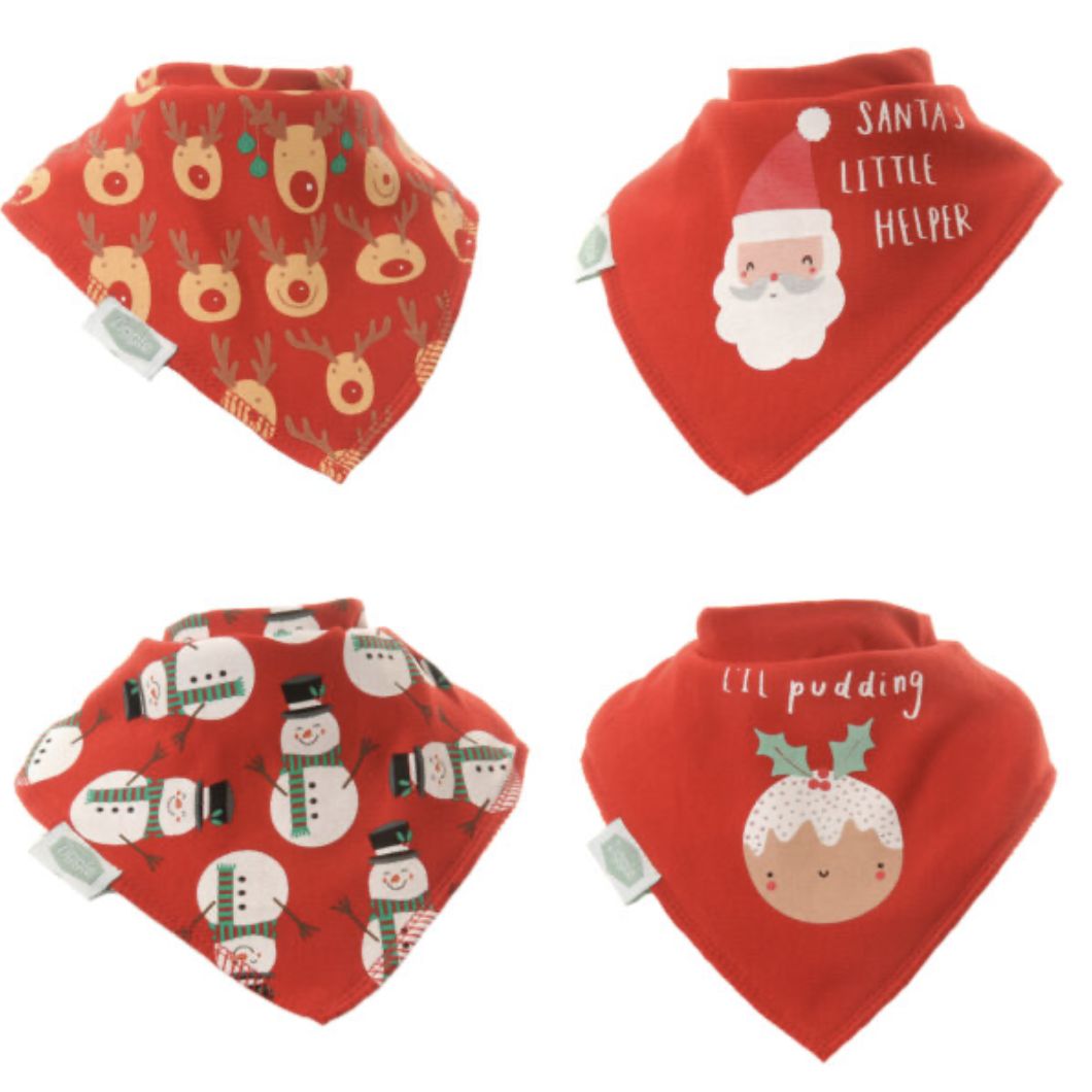 Christmas Reds Bib Set 4 Pack FUN5772