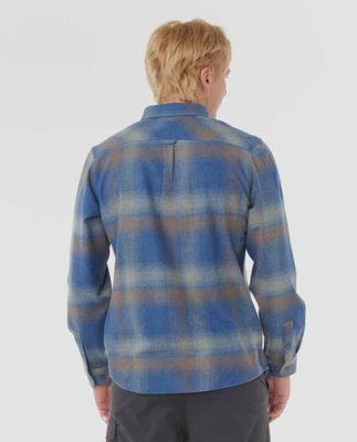 Search Wool Flannel Shirt - Light Navy