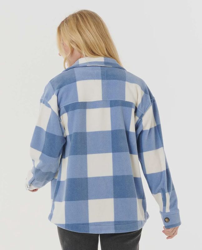 Neon Isles Fleece Long Sleeve Shirt - Blue