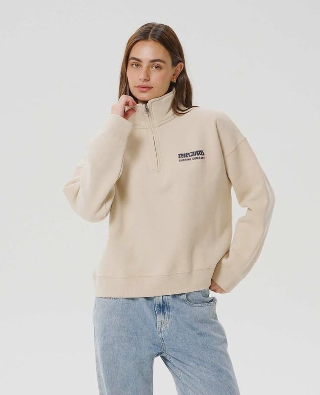 Surf Puff 1/4 Zip Fleece - Natural