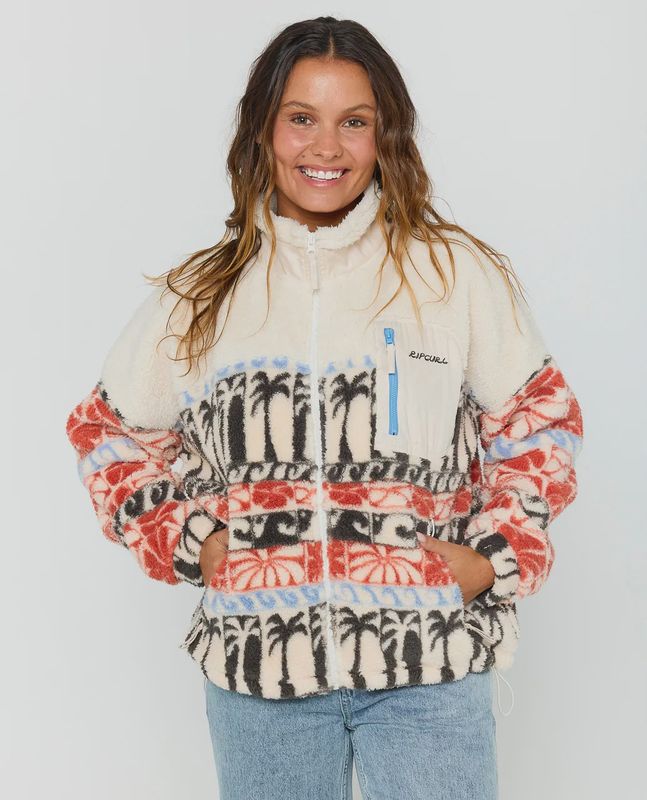 Oceanic Zip Thru Polar Fleece - Beige