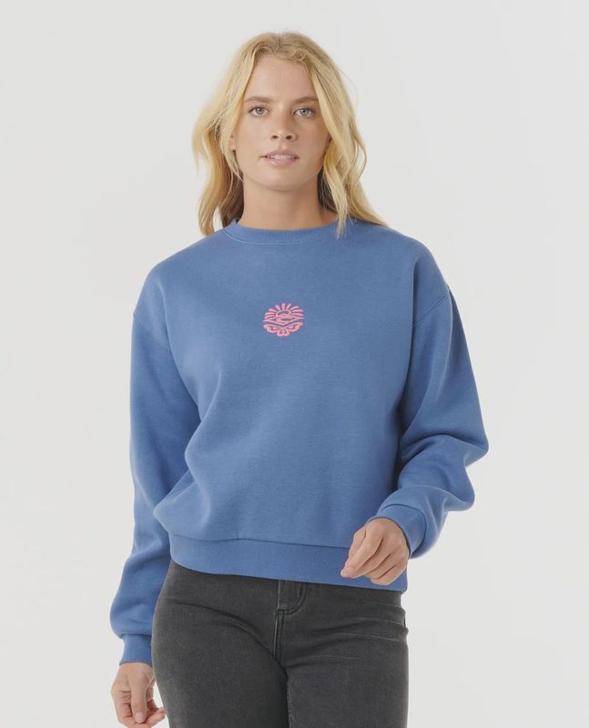 Icons Of Surf Relaxed Crew Fleece - Moonlight Blue