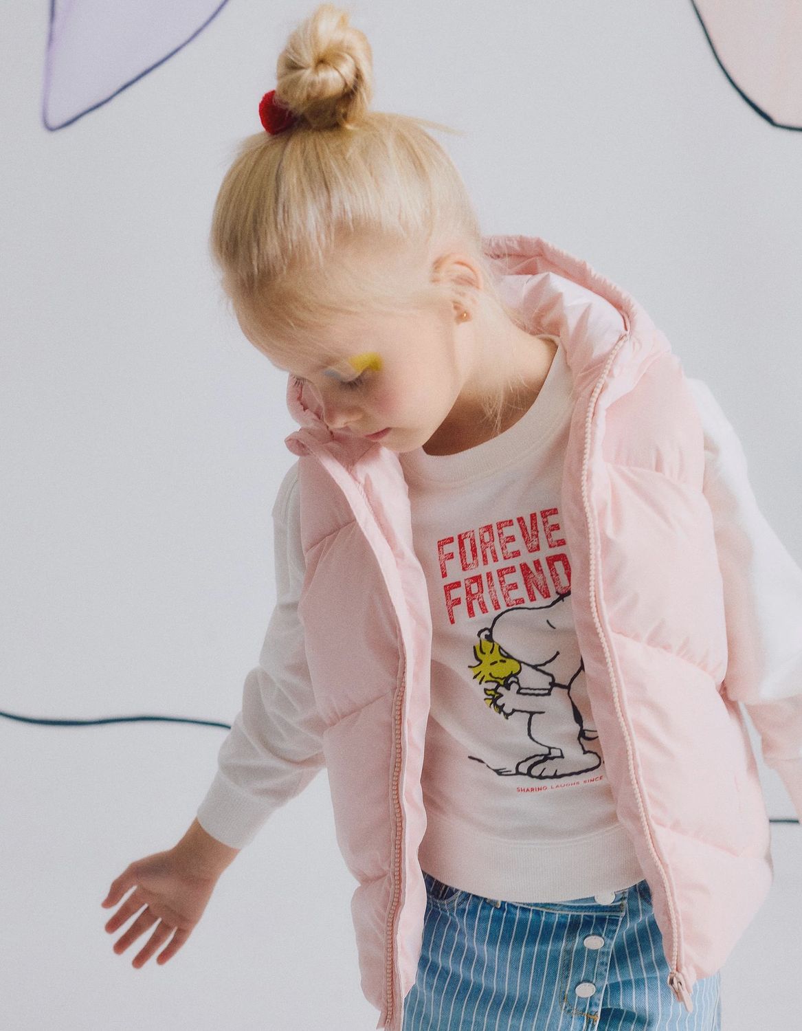 Shiny Padded Gilet with Hood for Girls - Pink