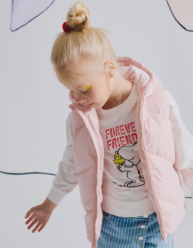 Shiny Padded Gilet with Hood for Girls - Pink
