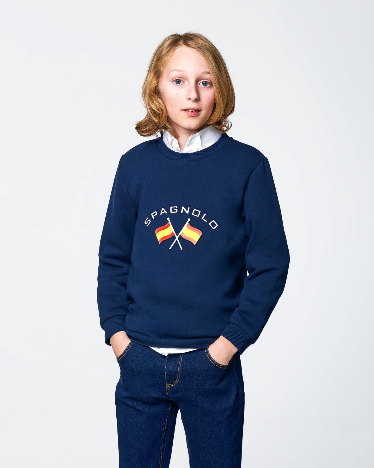 Boy&#39;s Navy Blue Banderas Logo Sweatshirt