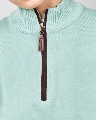 Boy's Aqua Green Padel Jersey 1/2 Zip Jumper