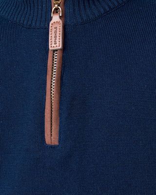 Boy's Navy Blue Padel Jersey 1/2 Zip Jumper