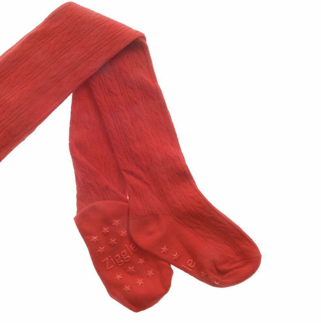 Red Cable Knit Tights