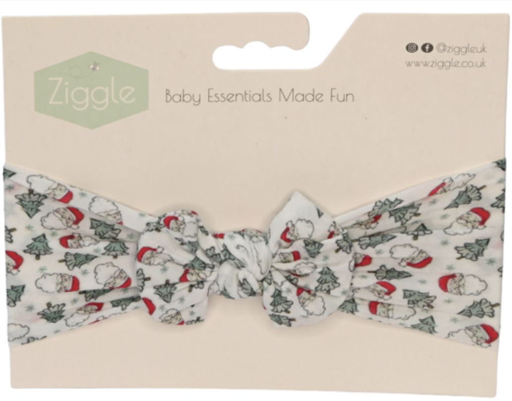 White Santa Turban Bow Headband