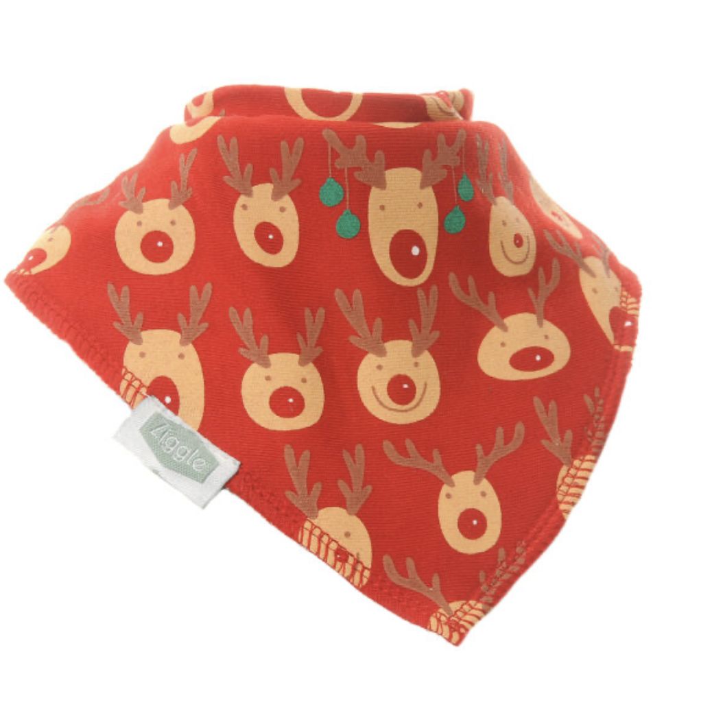 Reindeer Red AOP Christmas Bib