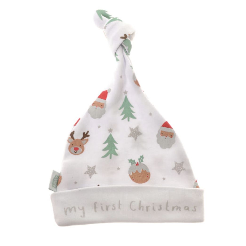 My First Christmas White Cotton Hat