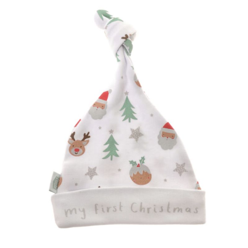 My First Christmas White Cotton Hat