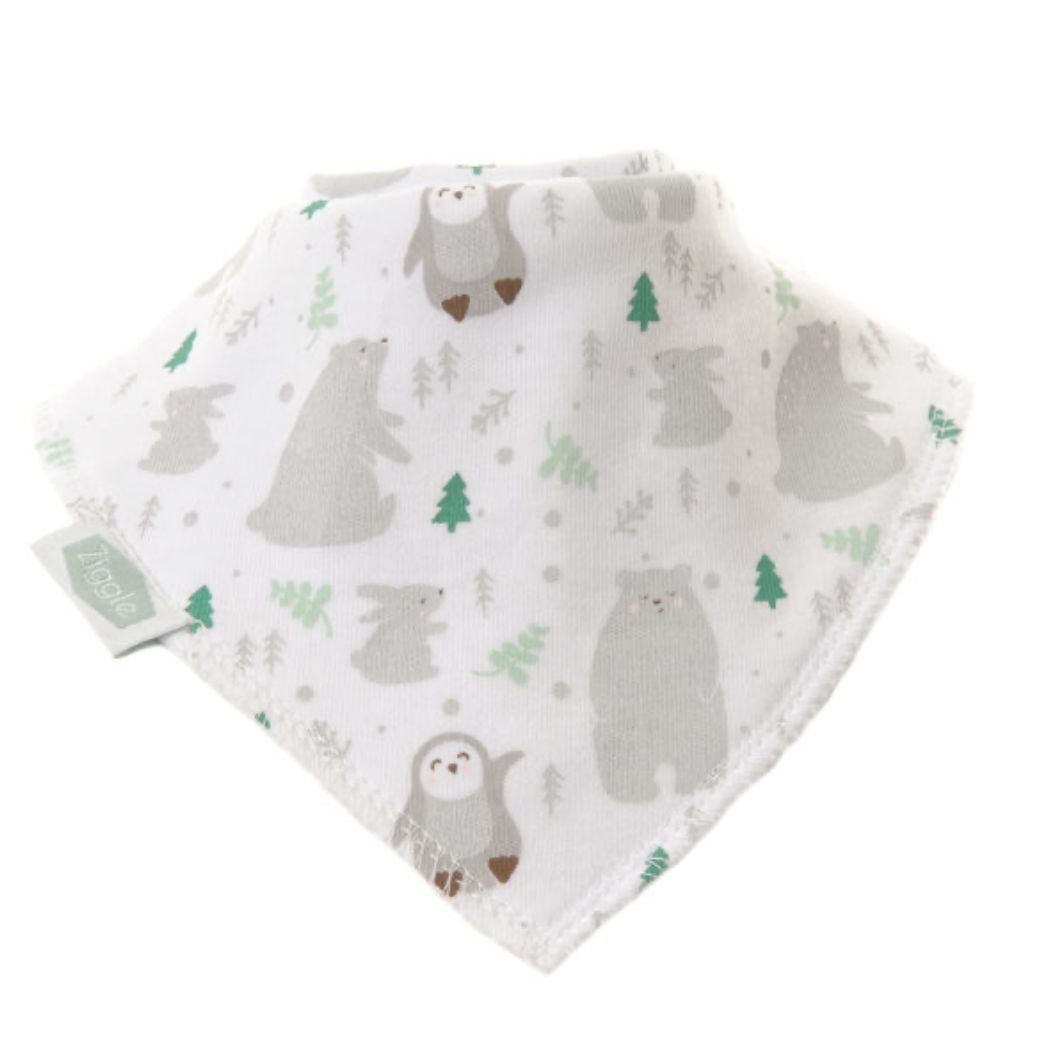 Winter Animals Print Dribble Bib