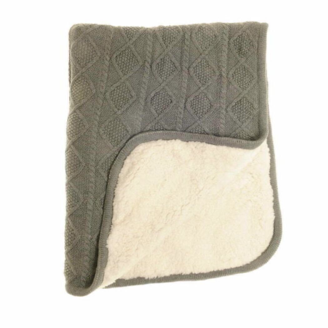 Dark Grey Sherpa Fleece Blanket BLAN7889