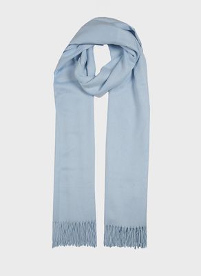 Women's Plain Pashmina Shawl with Tassels - Pale Blue