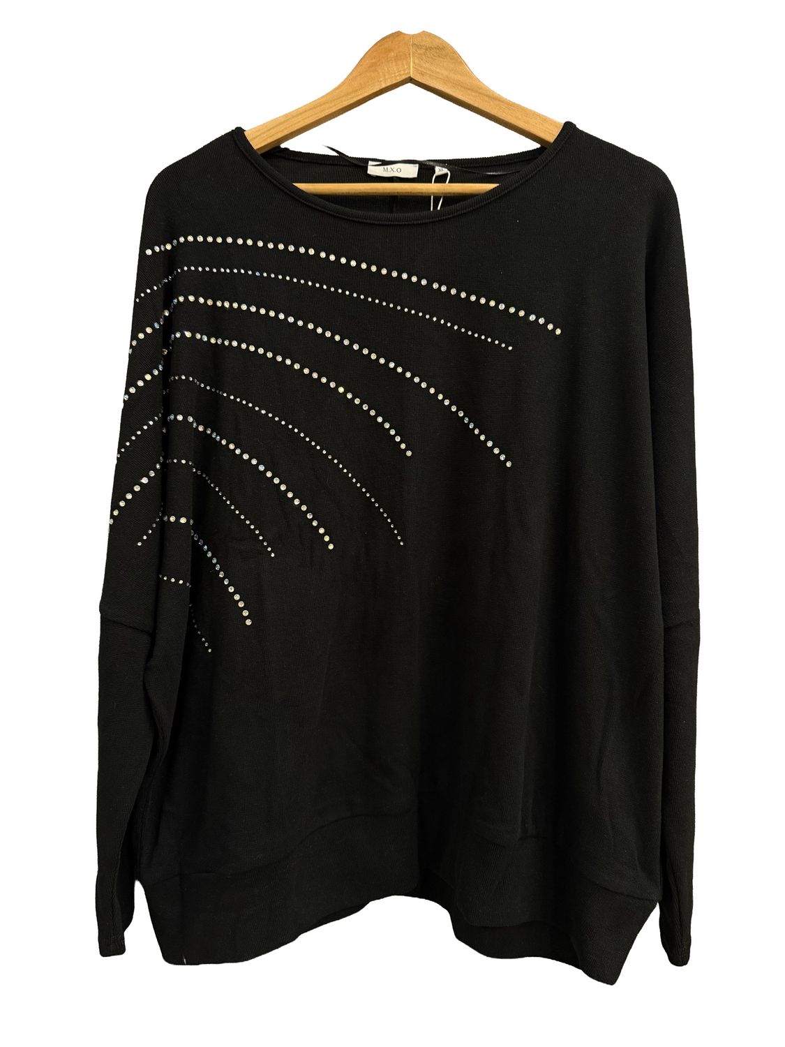 Rhinestone Sweatshirt 12203 - Black