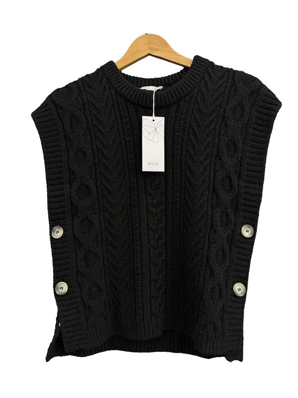 Black Cable Knit Jumper 13903