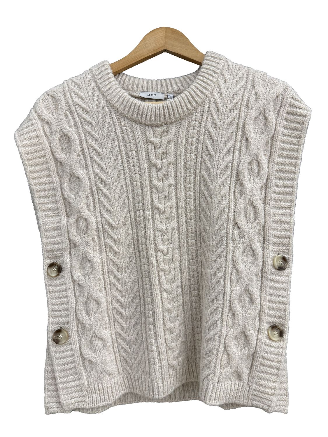 Beige Melange Cable Knit Jumper 13903