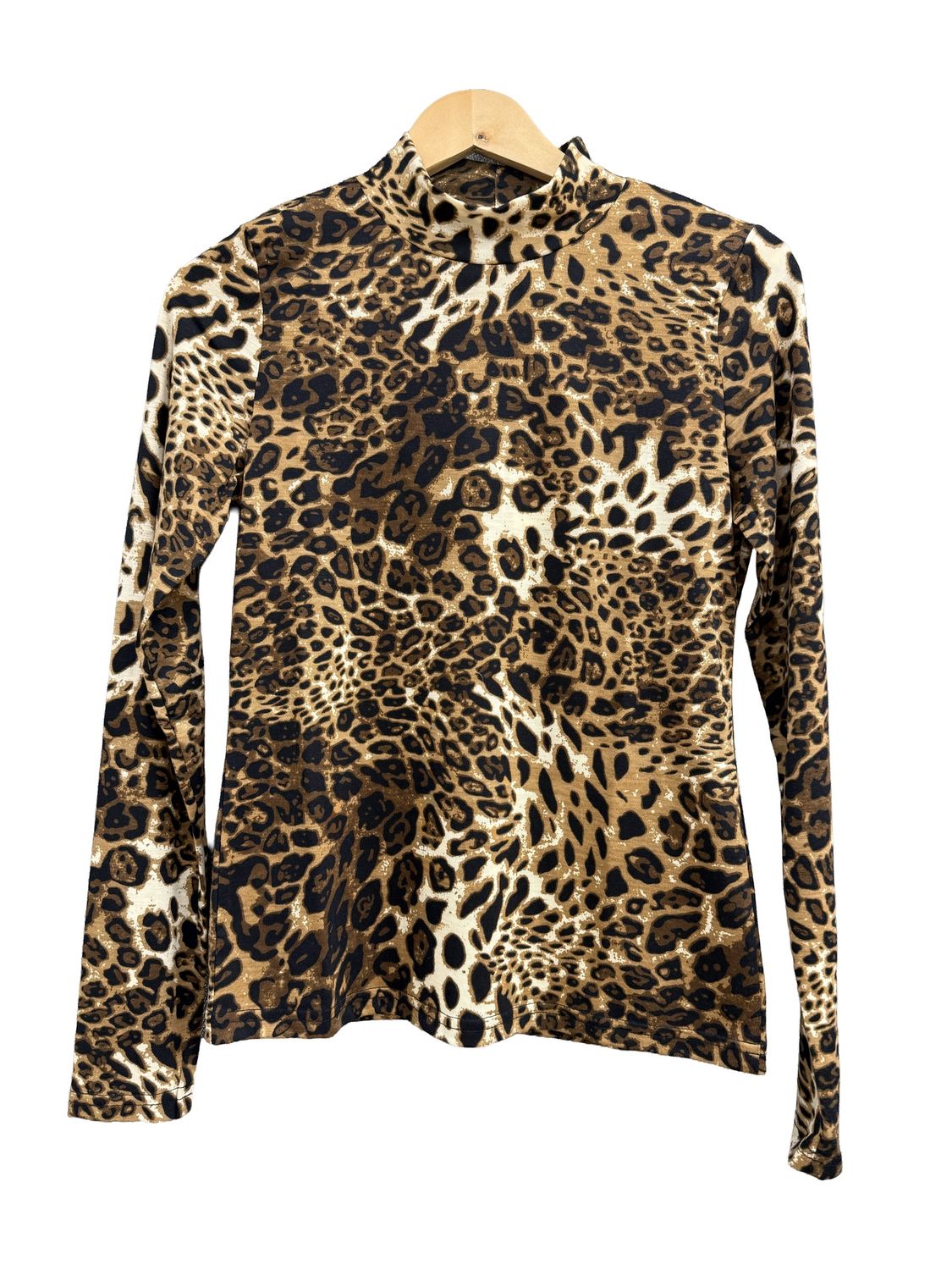 Brown Animal Print High Neck Top 14231