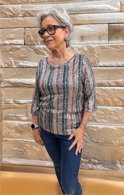 Sequins Stripe Blouse