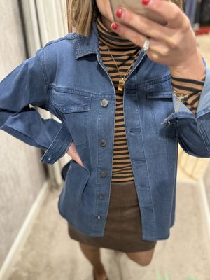 Signature Shirt Jacket 219220 Dark Blue Denim