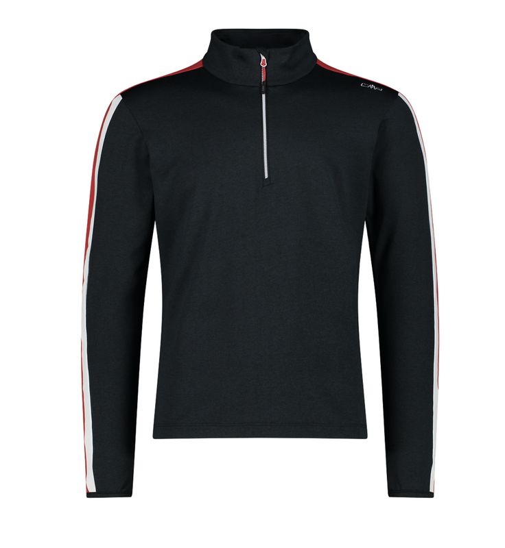 70&#39;s Mélange Softech 1/2 Zip 39L2577 - Black/Ferrari