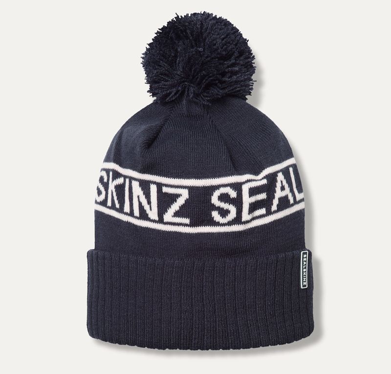 Heacham Navy Waterproof Cold Weather Icon Bobble Hat