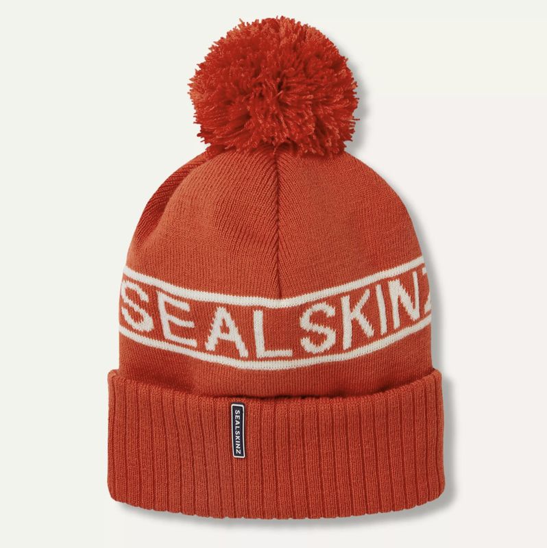 Heacham Orange Waterproof Cold Weather Icon Bobble Hat