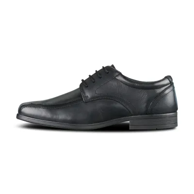 Edward Black Leather Lace Up Shoe - Senior