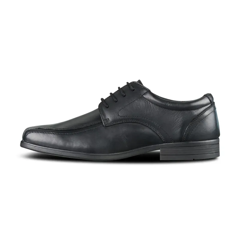 Edward Black Leather Lace Up Shoe - Senior