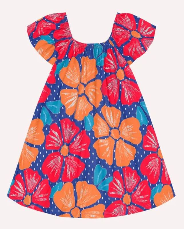 Large Floral Print Sundress 1000222 - Pink/Orange