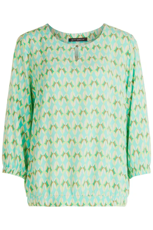 All Over Print Short Sleeve Blouse 8819