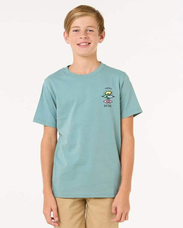 Search Icon Short Sleeve Tee Boys - Blue Lagoon