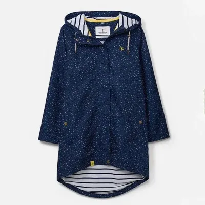 Long Beachcomber Jacket - Navy Dot