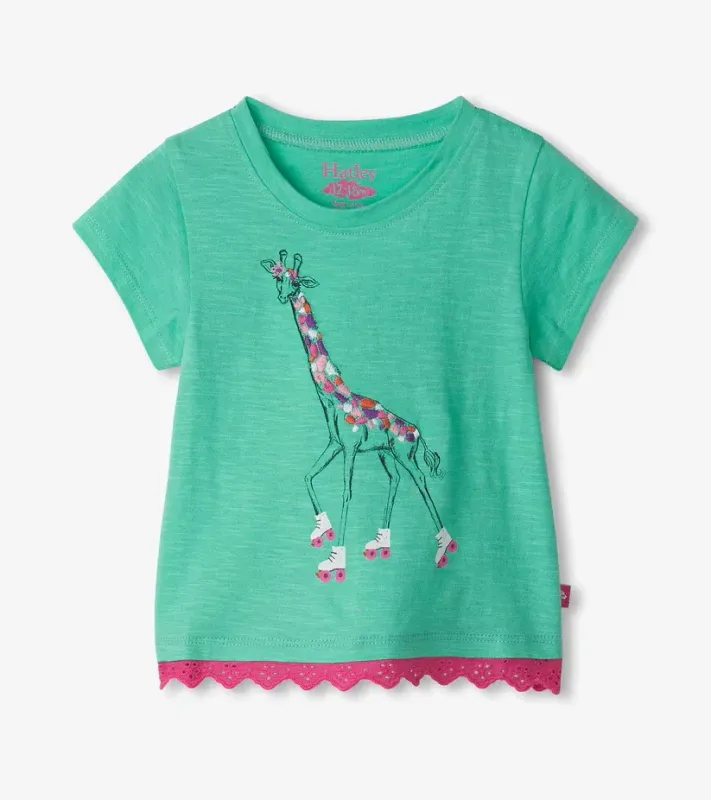Baby &amp; Toddler Girls Giraffe Eyelet Trim T-Shirt