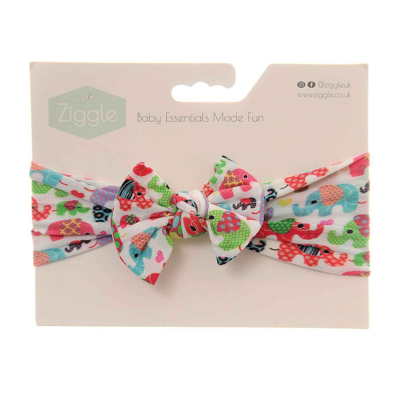 Ethnic Elephants Print Bow Turban Headband, Style: BOW0045