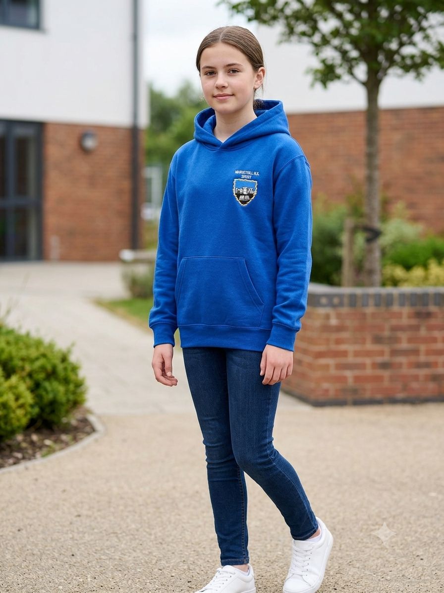 MARKETHILL GIRLS HOODY BMHS, Colour: ROYAL, Size: AGE 9/10