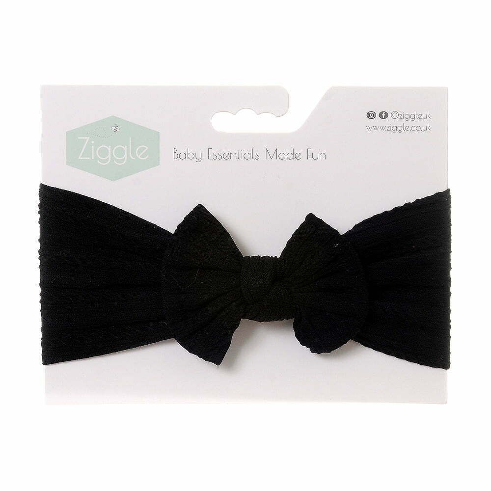 Black Top Bow Turban Headband BOW0015