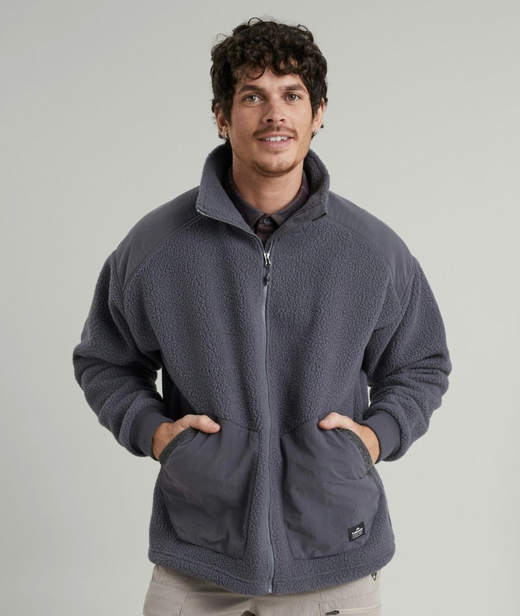 Co-Z High Pile Mens Oversize Jacket, Colour: Night, Size: L, Style: KA1542