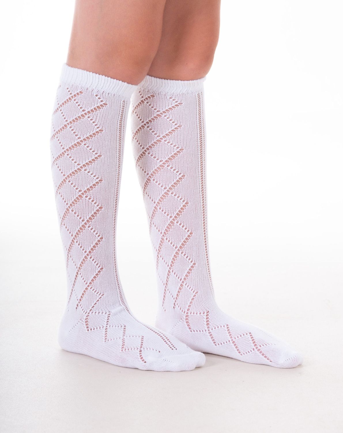 Pearl Knee High Socks 2PP - White, Size: 6-8.5