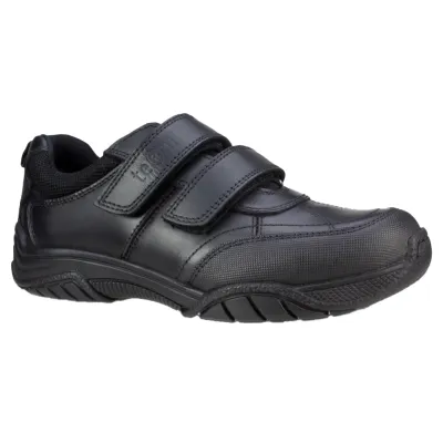 Chivers Black Leather Touch Tape Shoes