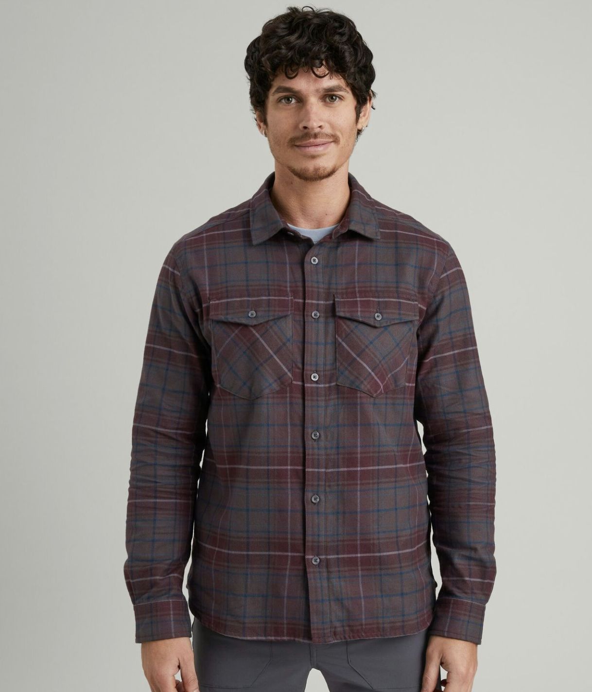 Carrillon HF Mens Long Sleeve Shirt, Colour: Dark Quartz, Size: M, Style: KB0216